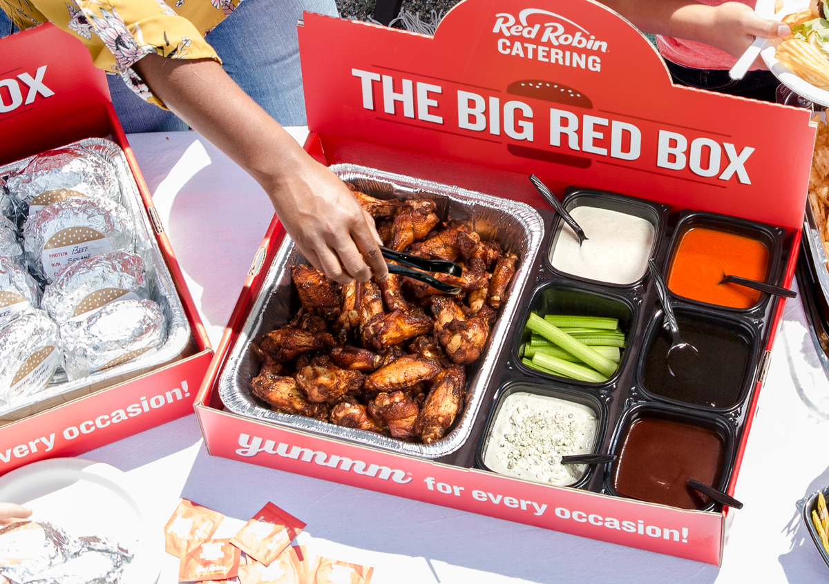 Overhead view of Wing &amp; Sauce Bar